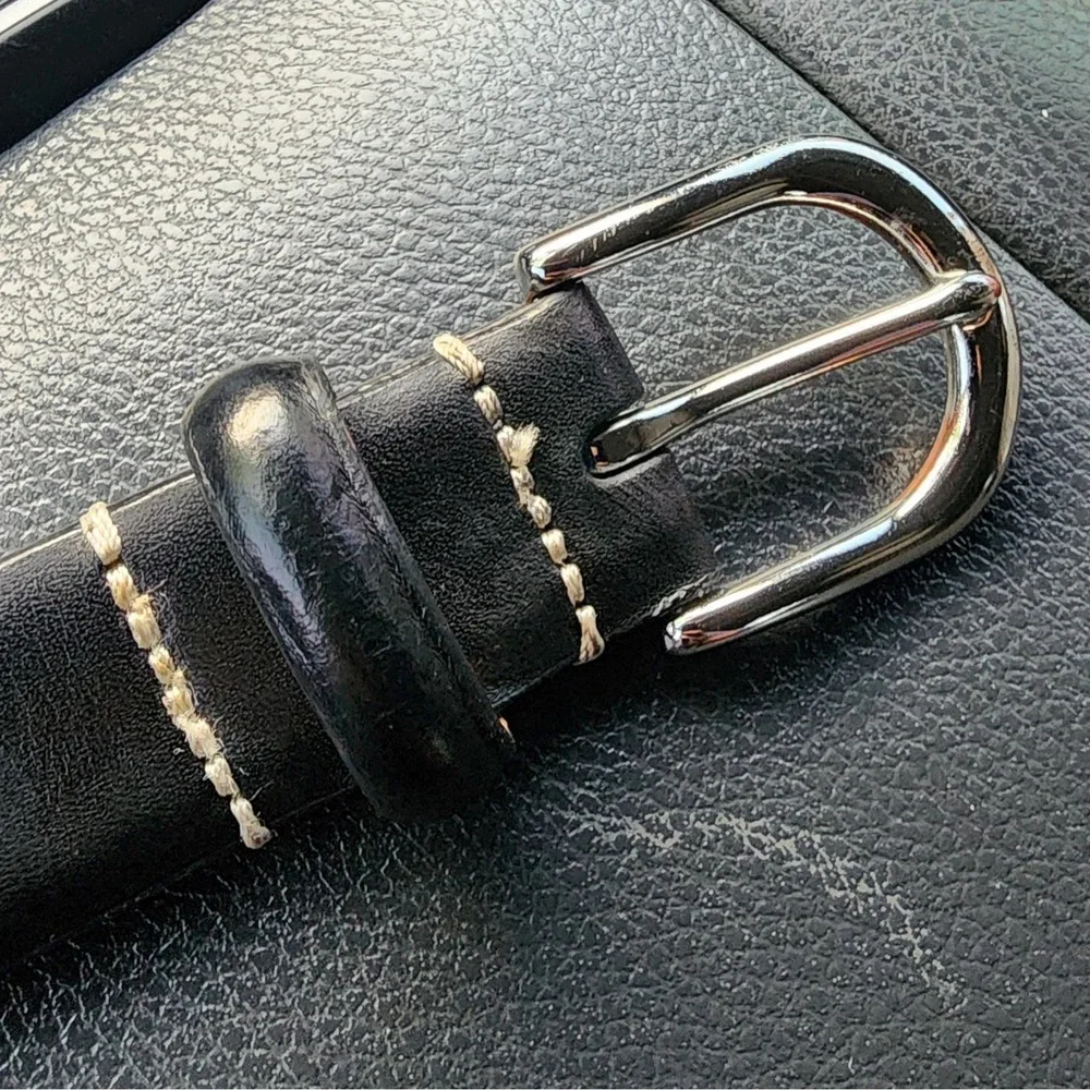 J. Crew Men's Black Genuine Leather Belt Size 32‎ KO966